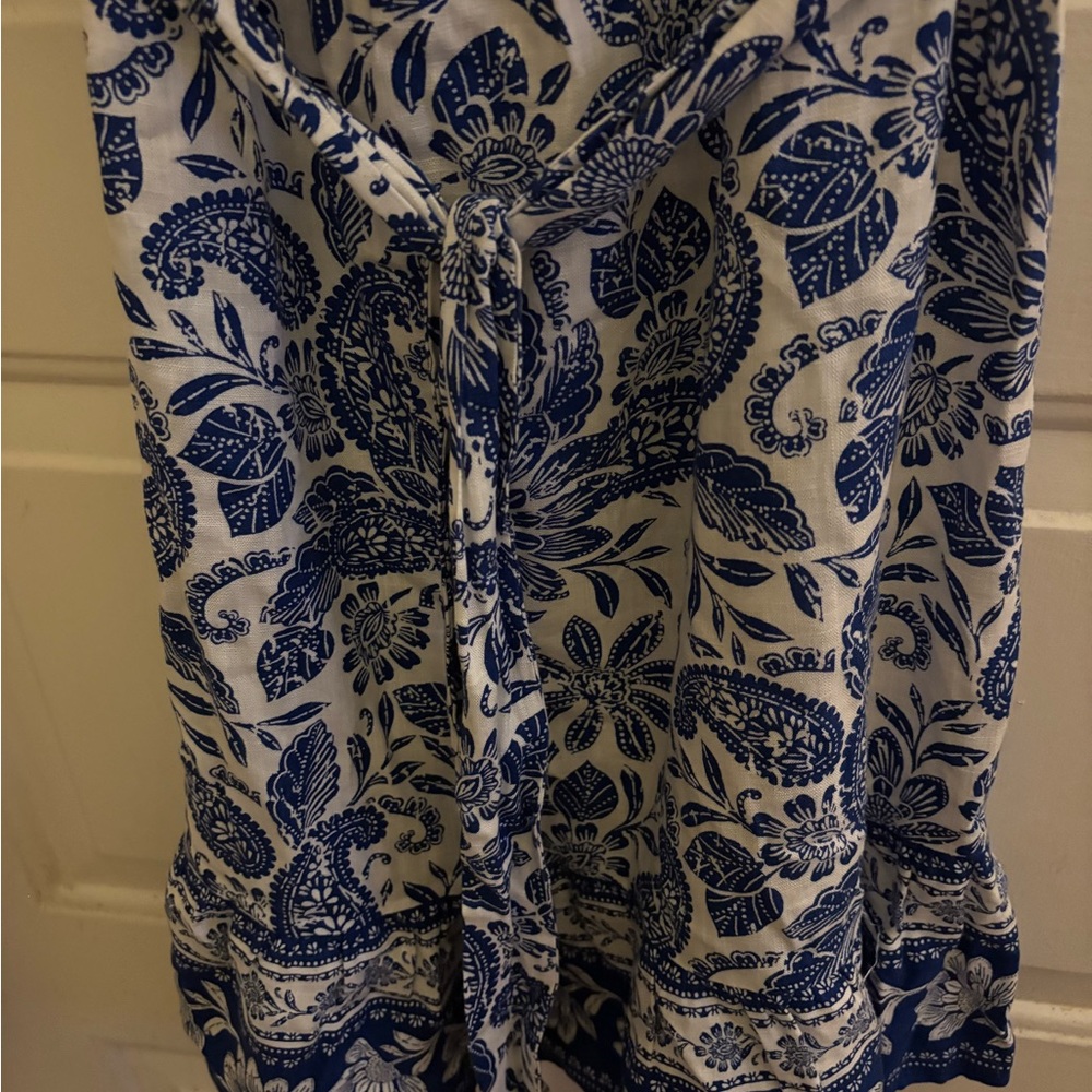 LOFT Blue and White Floral Midi Dress - Picture 3 of 5